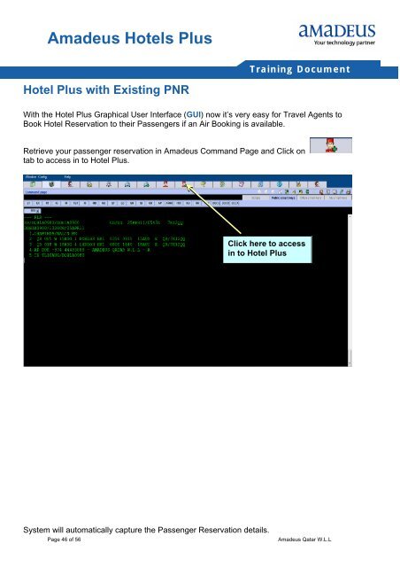 Amadeus Hotels Plus Training Document