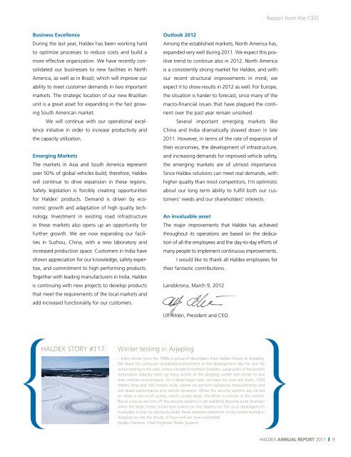 annual RepoRt 2011 - Haldex