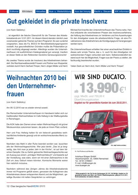 Ausgabe 01 I 2011 - Innung fuer Elektrotechnische Handwerke ...