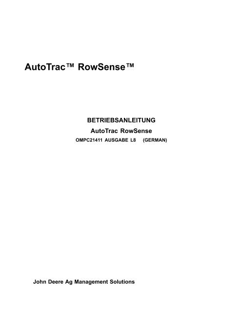 AutoTrac™ RowSense™ - StellarSupport -  John Deere