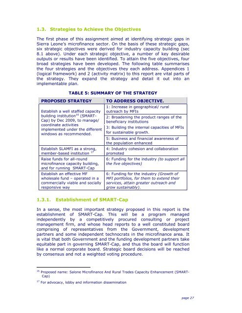 Study of Microfinance Sector Capacity Building in Sierra Leone