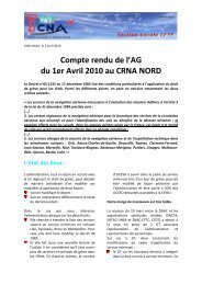 Compte rendu de l'AG du 1er Avril 2010 au CRNA ... - UNSA ICNA