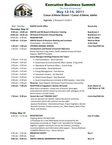 Executive Business Summit - Northwest Food Processors Association