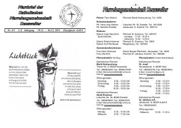 Aus St. Erasmus - Pfarreiengemeinschaft Heusweiler