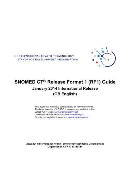 SNOMED CTÂ® Release Format 1 (RF1) Guide