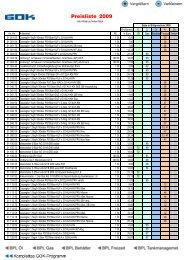 Preisliste 2009 - GOK Regler und Armaturen Polska