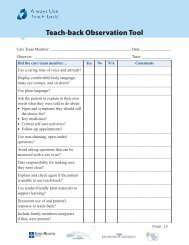 Teach-back Observation Tool - Always Events