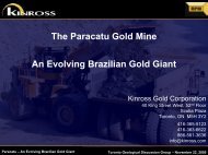 The Paracatu Gold Mine An Evolving Brazilian Gold ... - Kinross Gold