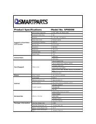 Product Specifications -Model No. SP800W - Smartparts