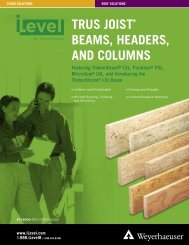 iLevel Trus Joist Beams, Headers, and Columns Specifier's Guide
