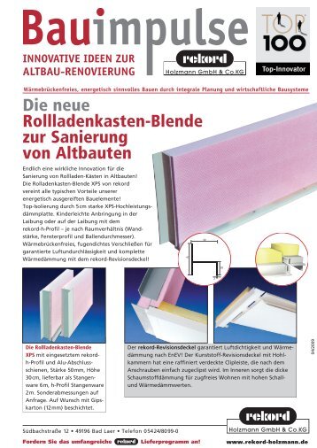 1110912 Bauimpulse Rollladenblende.indd - Rekord Holzmann