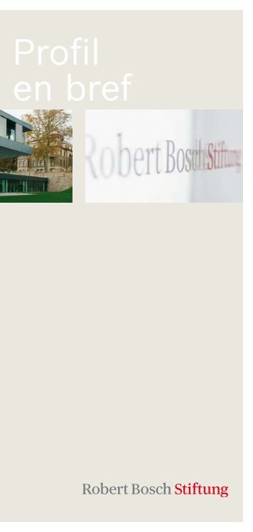 Profil en bref - Robert Bosch Stiftung