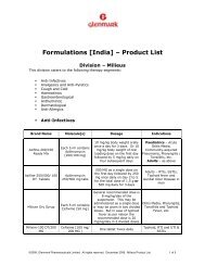 Formulations [India] â Product List - Glenmark