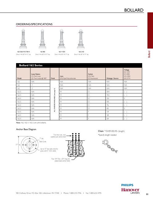 Bollard - Hanover Lantern