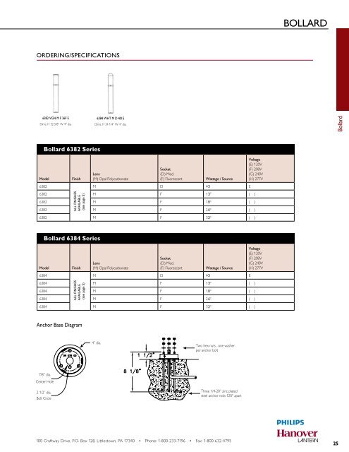 Bollard - Hanover Lantern