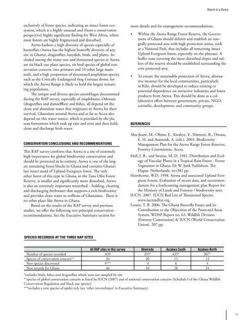 Rapid survey of the birds of the Atewa Range Forest Reserve, Ghana