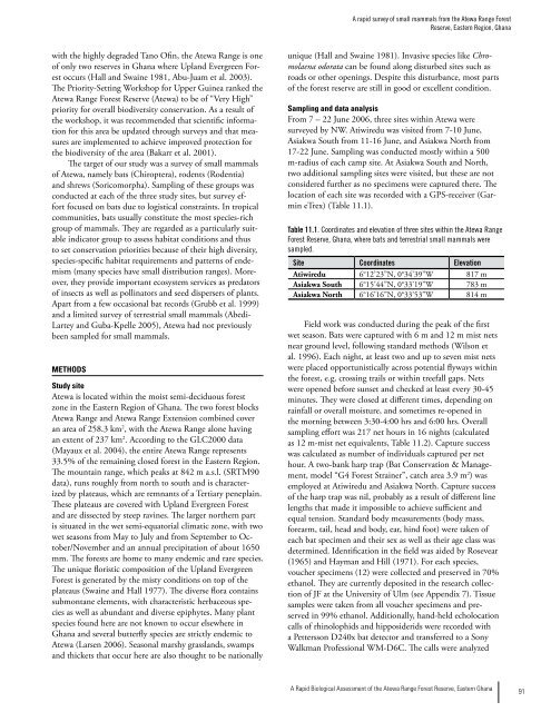 Rapid survey of the birds of the Atewa Range Forest Reserve, Ghana