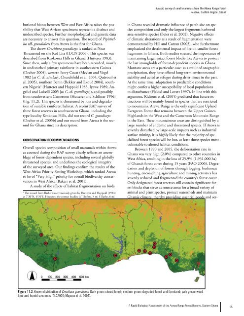 Rapid survey of the birds of the Atewa Range Forest Reserve, Ghana