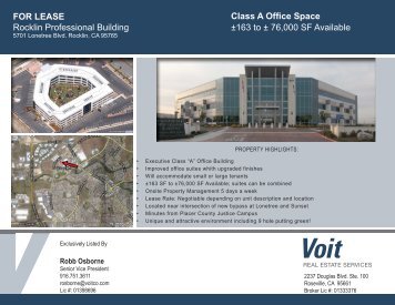 FOR LEASE Class A Office Space Rocklin Professional Building ...