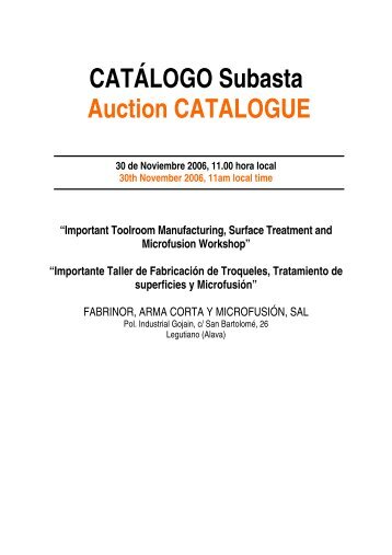 CATÁLOGO Subasta Auction CATALOGUE 30 de Noviembre 2006 ...