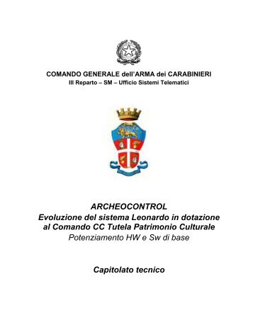 Capitolato tecnico - Carabinieri