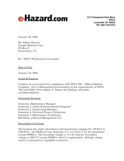 Electrical Safety Compliance Chart Nfpa 70e