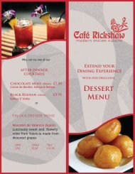 Dessert Menu - Cafe Rickshaw