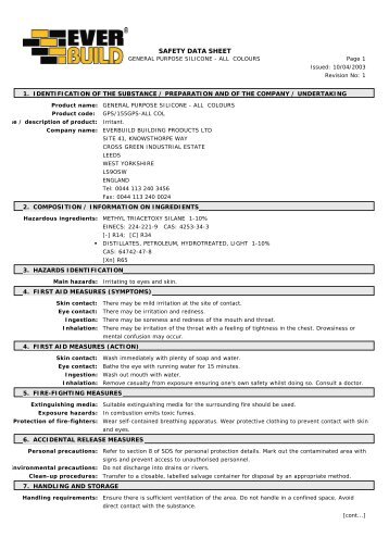 Read Safety Data Sheet (PDF) - Dolphin Sealants