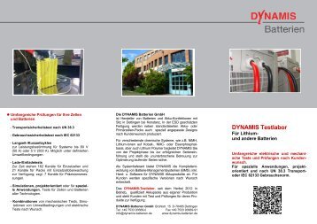 Testlabor-Flyer - DYNAMIS Batterien