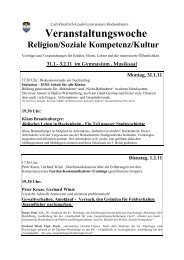 Veranstaltungswoche Religion/Soziale Kompetenz/Kultur