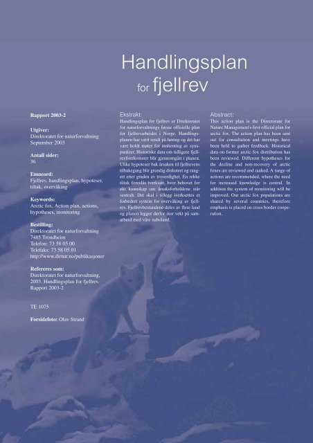 Handlingsplan for fjellrev