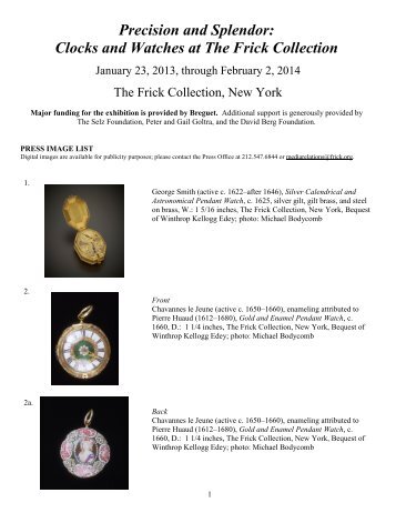 Precision and Splendor: Clocks and Watches at The Frick Collection