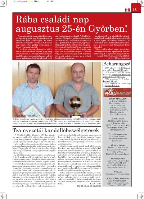 Magazin letÃ¶ltÃ©se PDF formÃ¡tumban - RÃBA JÃ¡rmÅ±ipari Holding Nyrt.