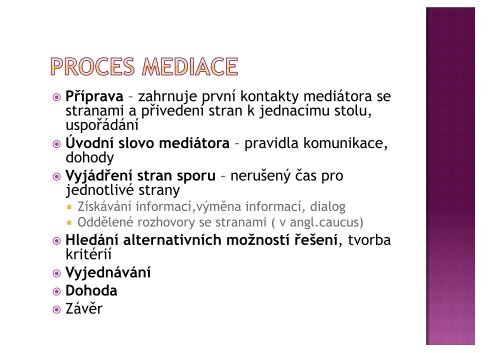 mediace (definice, oblasti, proces a fÃƒÂ¡ze)