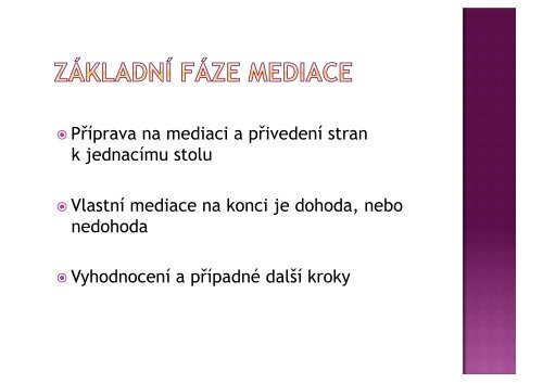 mediace (definice, oblasti, proces a fÃƒÂ¡ze)