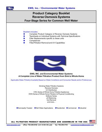 Four-Stage Reverse Osmosis RU400T35, RU400T35-UV - EWS Water