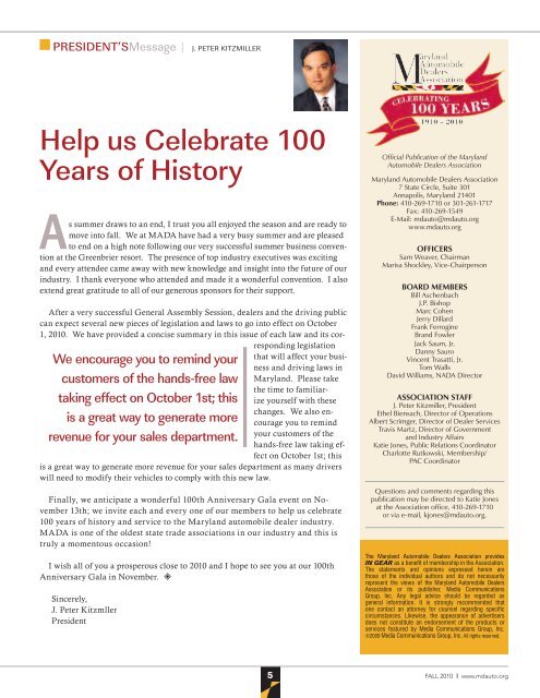 MADA is thrilled to commemorate our 100 years - Media ...