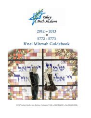 VBS B'nai Mitzvah Guidebook - Valley Beth Shalom