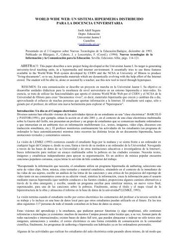 world wide web - Jordi Adell - Universitat Jaume I