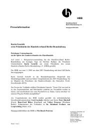 HBB Presseinformation - Handelsverband Berlin-Brandenburg e.V.