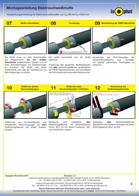 Montageanleitung ElektroschweiÃmuffe - isoplus FernwÃ¤rmetechnik