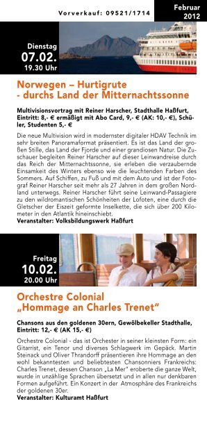 Veranstaltungen www.kulturamt-hassfurt.de - Haßfurt