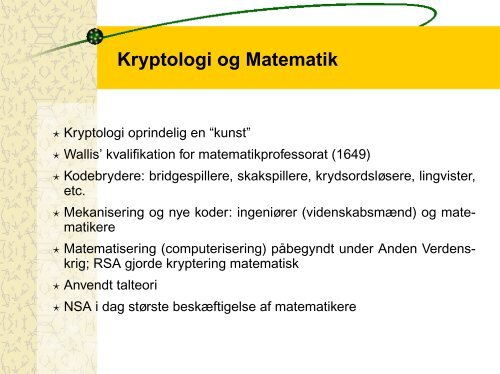 Temaer fra kryptologiens historie - Home page of Henrik Kragh ...