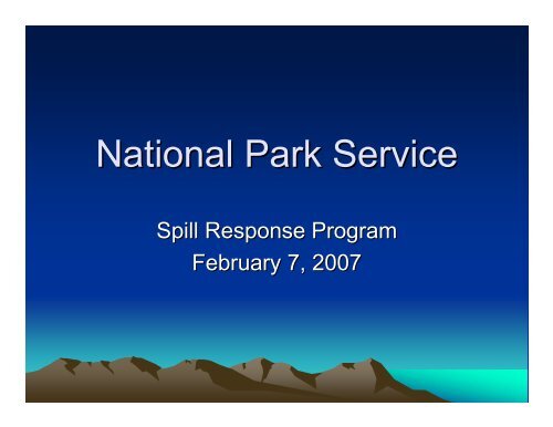 National Park Service - U.S. National Response Team (NRT)