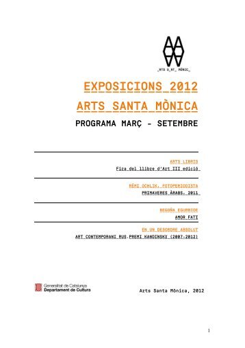 Programa fins a Setembre 2012 - Arts Santa Monica