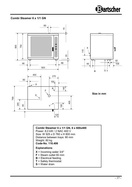 Bedienungsanleitung Instruction manual Mode d ... - Bartscher GmbH