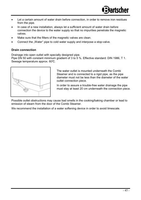 Bedienungsanleitung Instruction manual Mode d ... - Bartscher GmbH