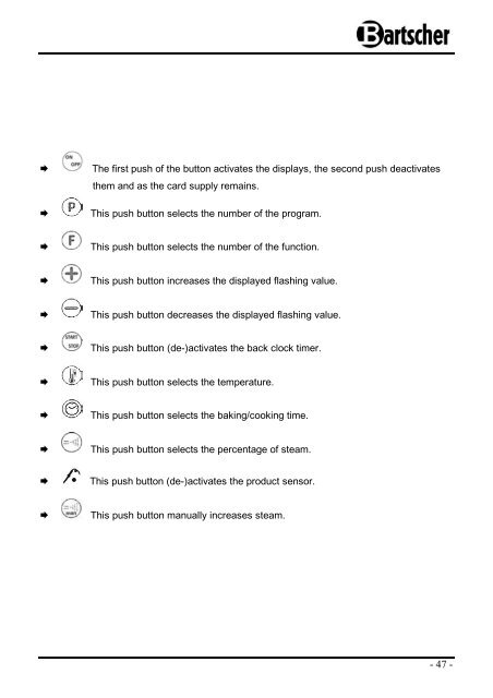 Bedienungsanleitung Instruction manual Mode d ... - Bartscher GmbH