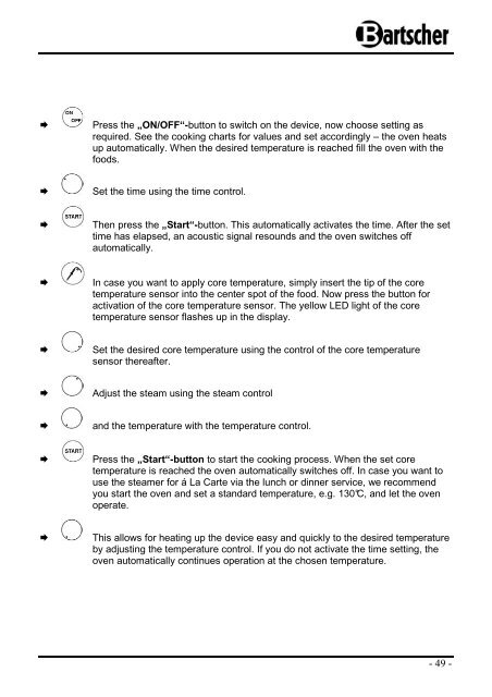 Bedienungsanleitung Instruction manual Mode d ... - Bartscher GmbH