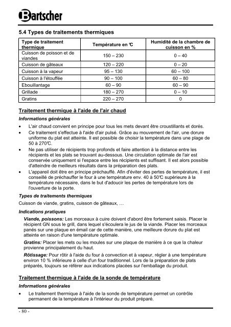 Bedienungsanleitung Instruction manual Mode d ... - Bartscher GmbH